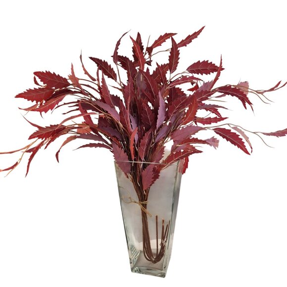 Artificial Burgundy Leaf Stem Bundle For Décor Arrangements Fall Floral Displays - Picture 10 of 16